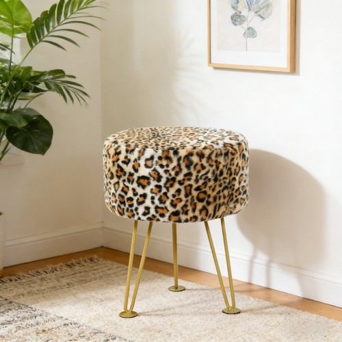 Hst leopard print ottoman - leopard,