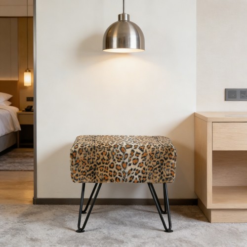 Hst leopard print ottoman - hst,